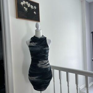 Stylish Black and White Sleeveless Dress